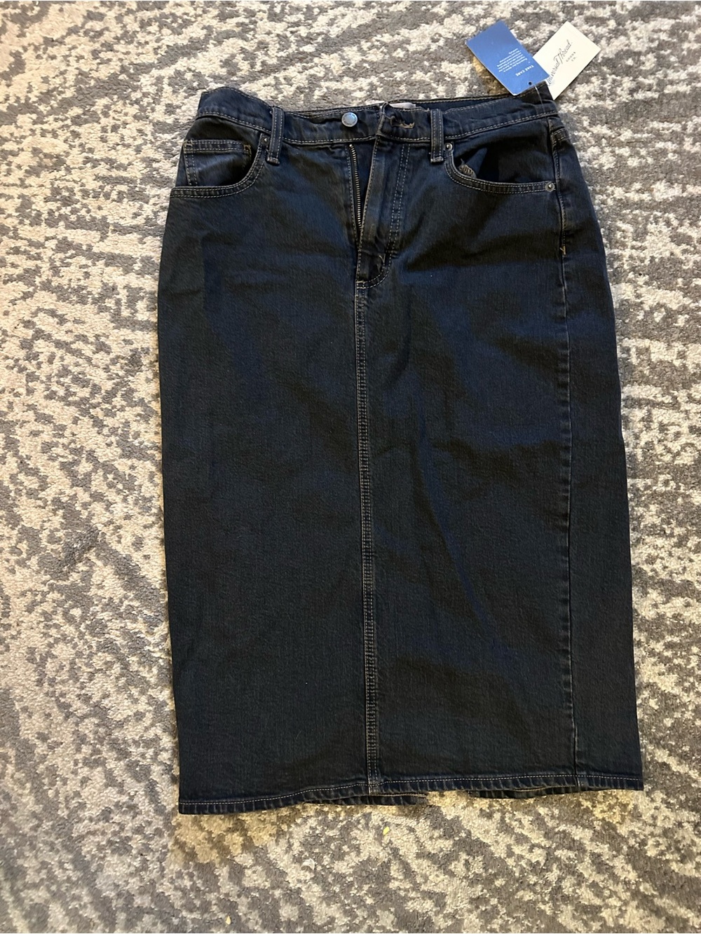 Universal Thread Black Midi Denim Skirt